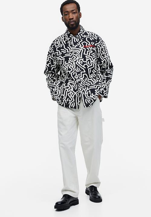 H&M - Regular fit twill shacket - black
