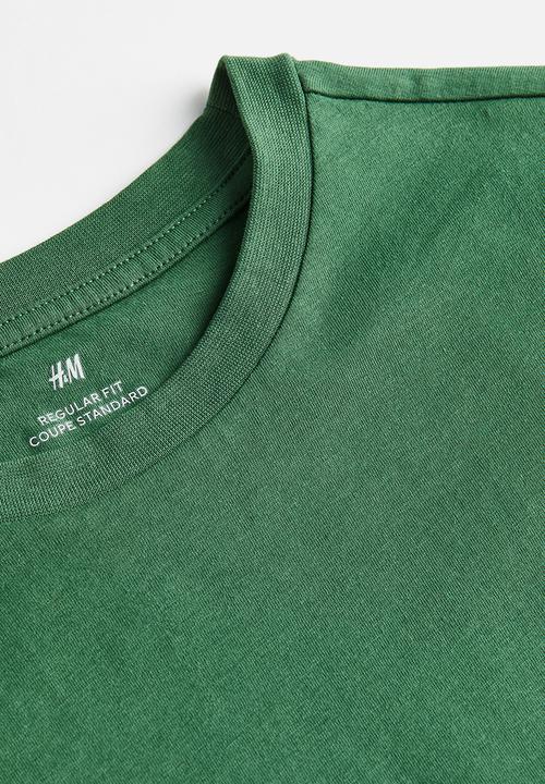 H&M - Regular fit round-neck T-shirt - green