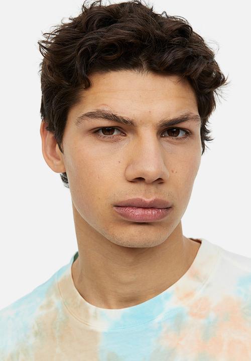 H&M - Relaxed fit patterned cotton T-shirt - light blue