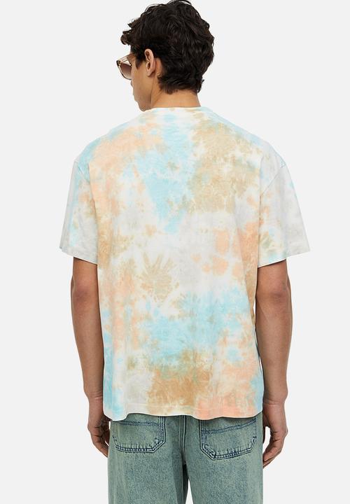 H&M - Relaxed fit patterned cotton T-shirt - light blue