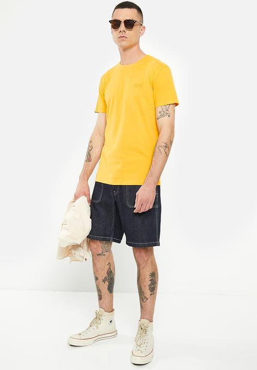 Superdry. - Vintage logo emb tee - tumeric marl