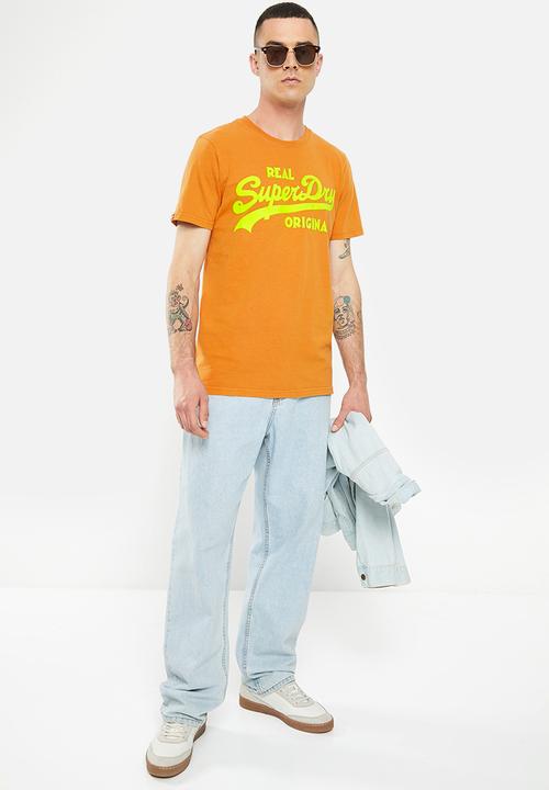Superdry. - Vintage vl neon tee - sudan brown