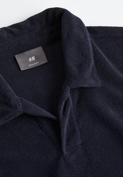 H&M - Regular fit terry polo shirt - navy blue