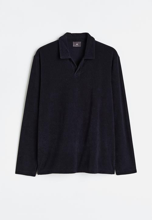 H&M - Regular fit terry polo shirt - navy blue