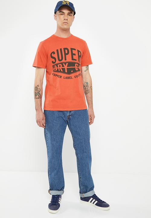 Superdry. - Vintage copper label tee - denim co rust orange