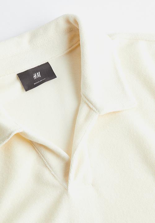 H&M - Regular fit terry polo shirt - cream