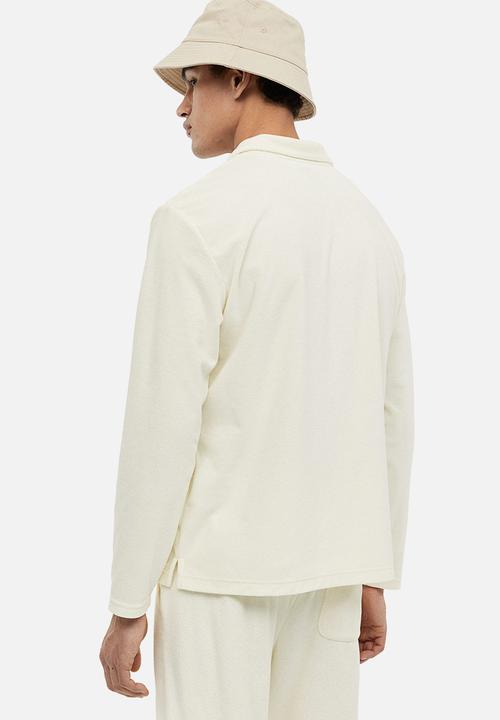 H&M - Regular fit terry polo shirt - cream