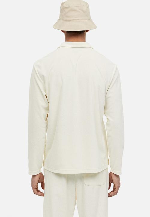 H&M - Regular fit terry polo shirt - cream