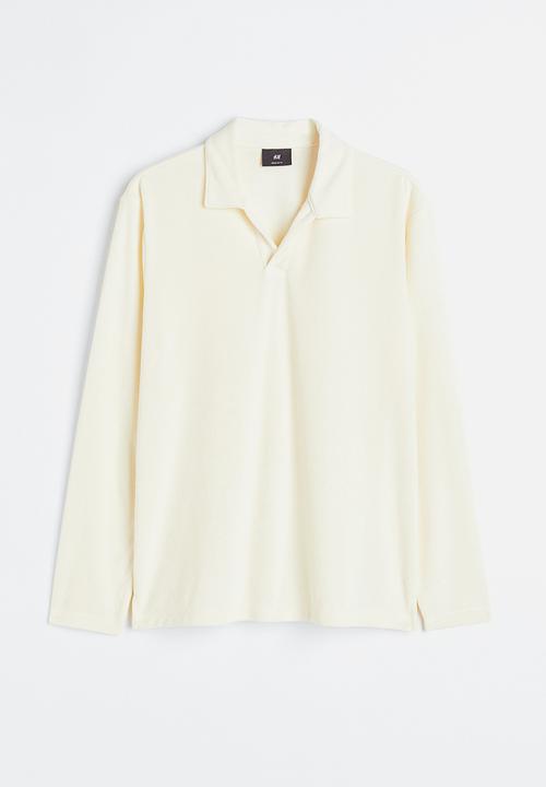 H&M - Regular fit terry polo shirt - cream