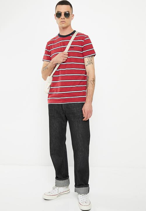 Superdry. - Vintage stripe tee - hike red marl stripe