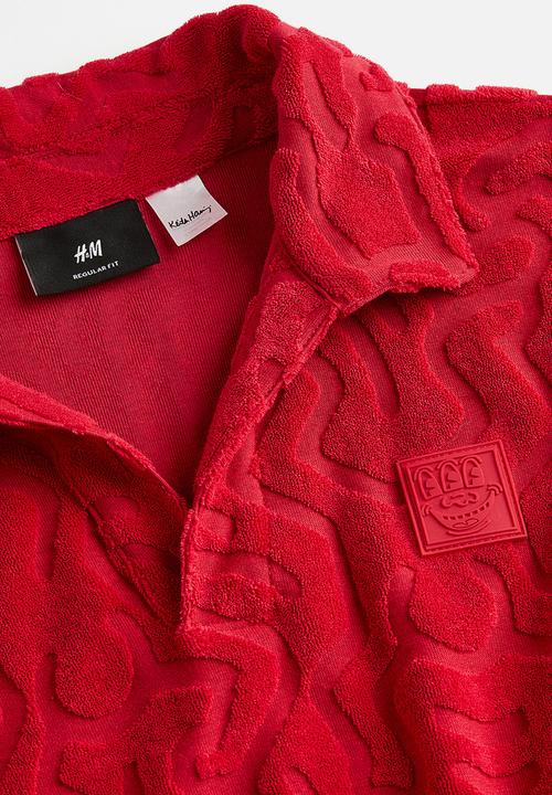 H&M - Regular fit terry polo shirt - red