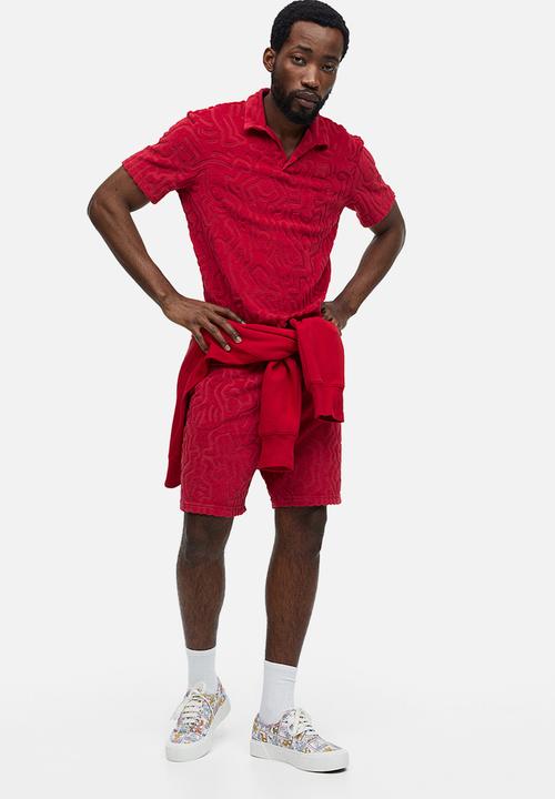H&M - Regular fit terry polo shirt - red