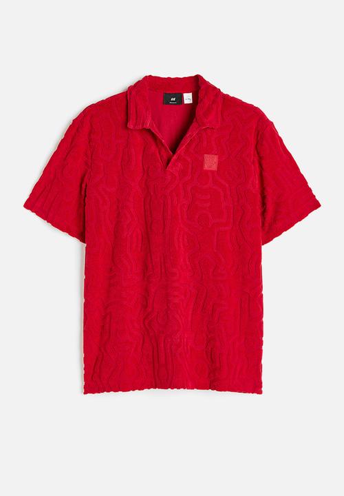 H&M - Regular fit terry polo shirt - red