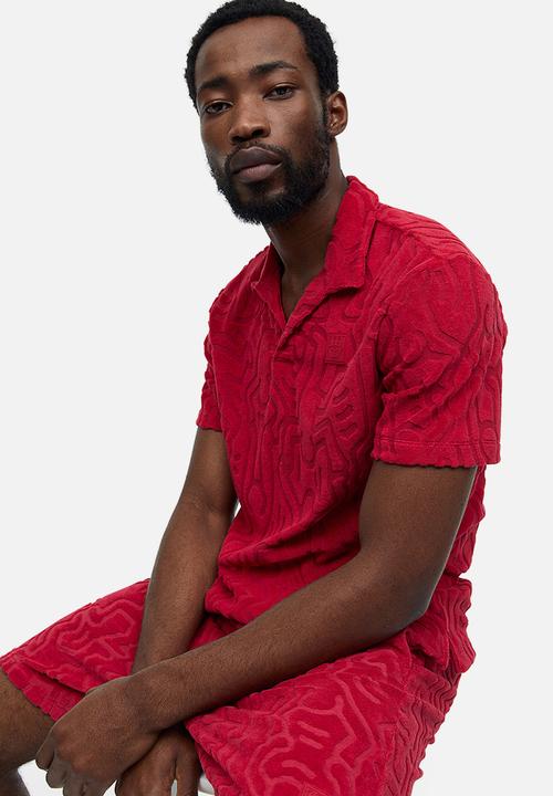 H&M - Regular fit terry polo shirt - red
