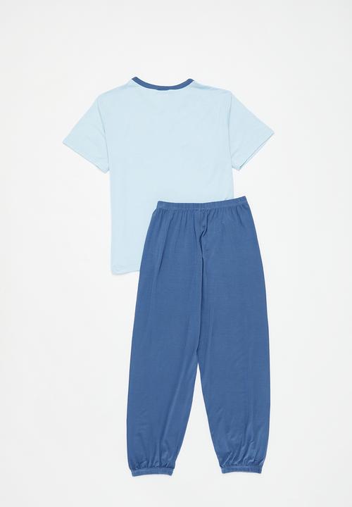 Pop Candy - Boys smiley  pj set - blue 