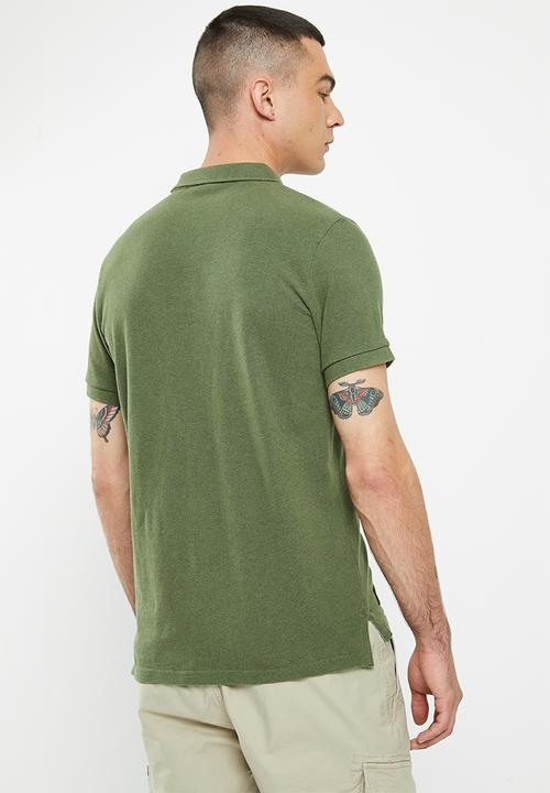 Superdry. - Vintage superstate polo - thrift olive marl