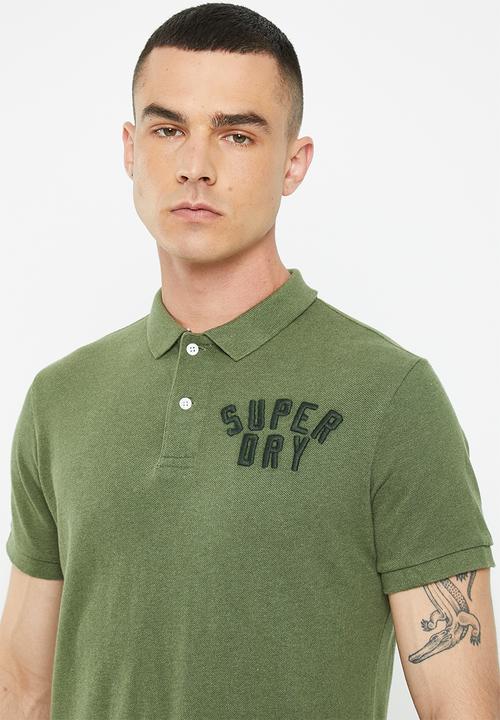Superdry. - Vintage superstate polo - thrift olive marl