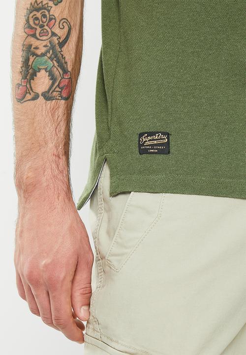 Superdry. - Vintage superstate polo - thrift olive marl