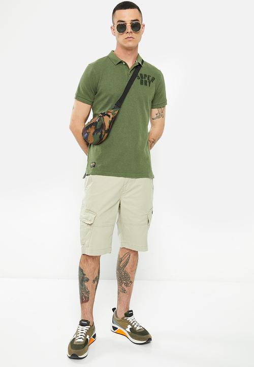Superdry. - Vintage superstate polo - thrift olive marl