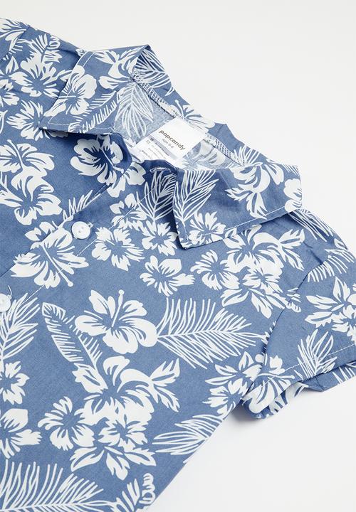 Pop Candy - Printed shirt and short set - blue