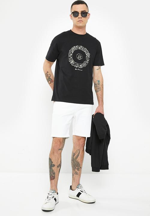 Ben Sherman - illustrated target tee-shirt - black
