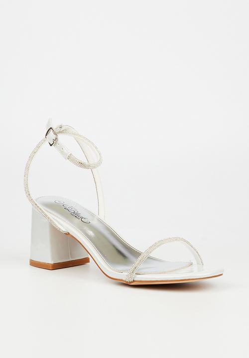 Miss Black - Bardot 1 block heel - white