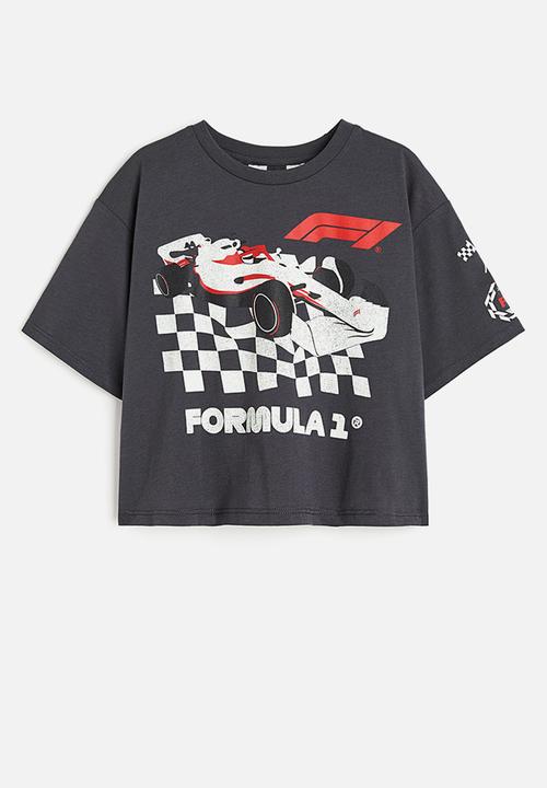 H&M - Oversized printed t-shirt - dark grey / formula 1 