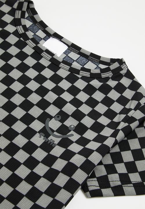 Pop Candy - Boys checkerboard pj set - black