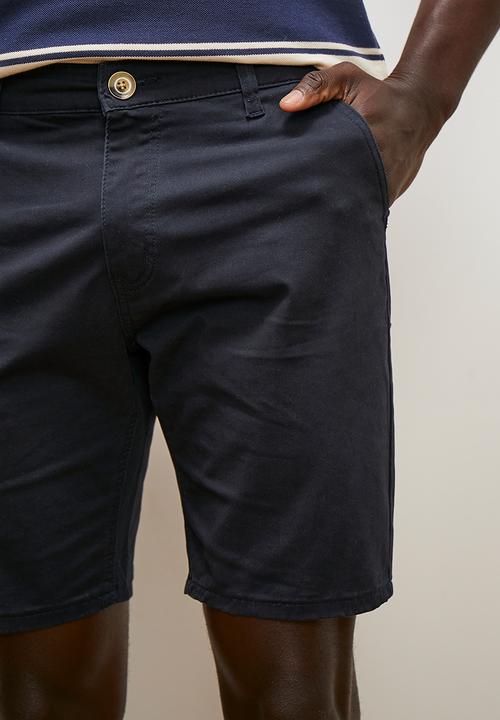 Lark & Crosse - Mpho flat front peached chinos - navy