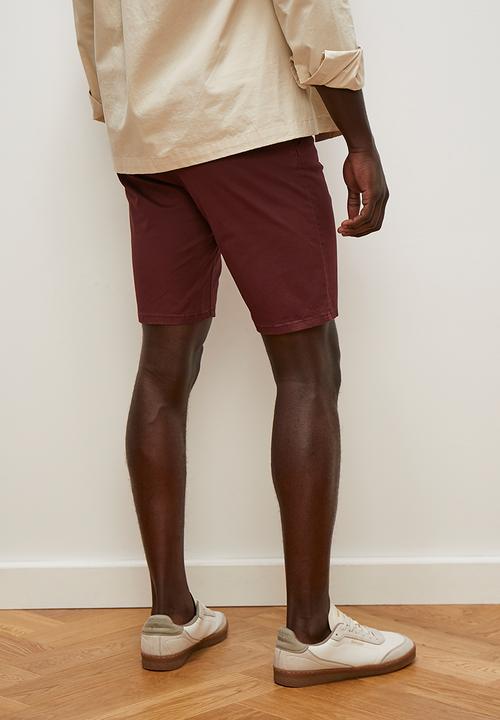 Lark & Crosse - Mpho flat front peached chinos - plum
