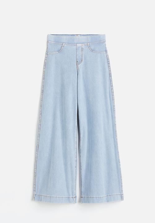 H&M - Wide trousers - light denim blue