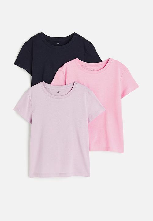 H&M - 3 Pack cotton tops - lilac & light pink