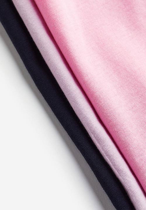 H&M - 3 Pack cotton tops - lilac & light pink