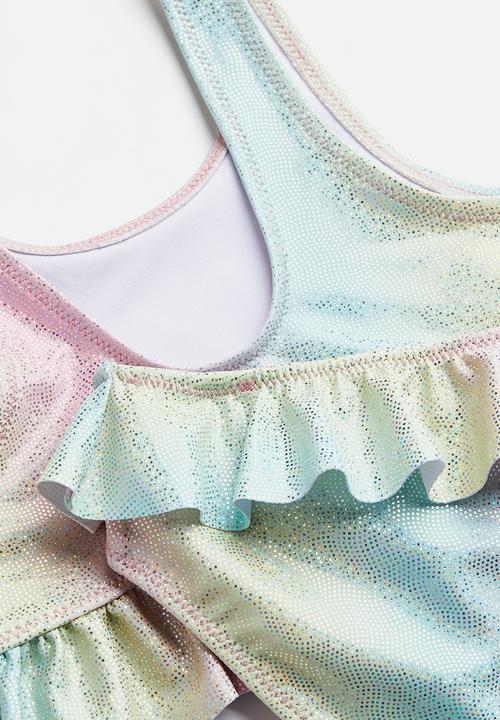 H&M - Flounced bikini - light pink & light turquoise