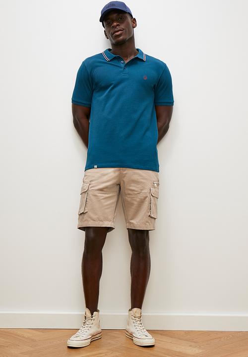 Lark & Crosse - Gareth washed utility cargo shorts - stone