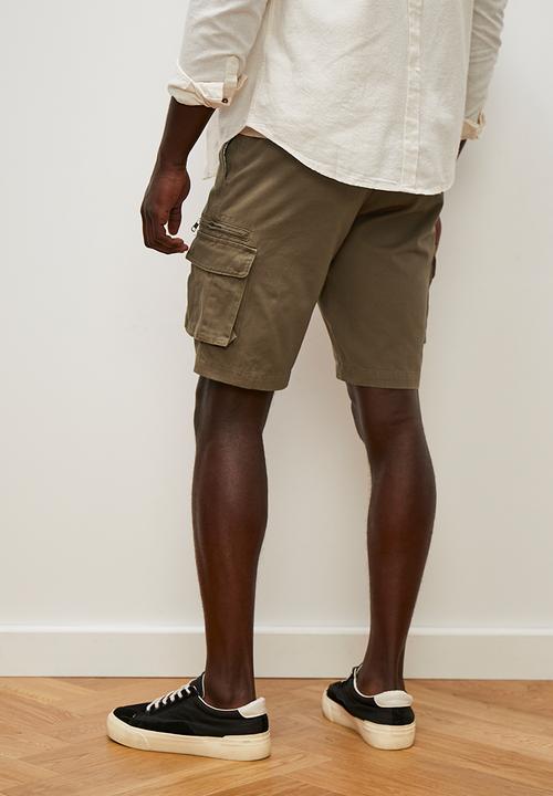 Lark & Crosse - Gareth washed utility cargo shorts - khaki