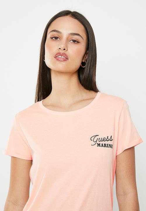 GUESS - Short sleeve cn marine logo tee - calm pink