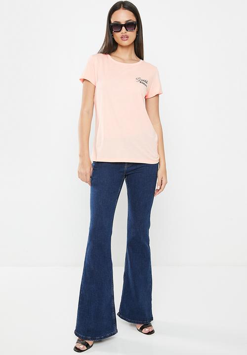 GUESS - Short sleeve cn marine logo tee - calm pink