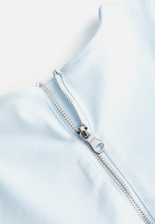 H&M - Flared-skirt dress - light blue rabbits 