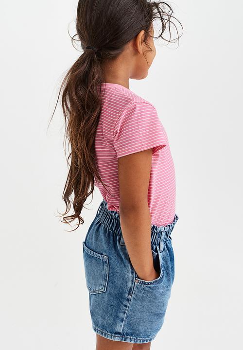 H&M - 2-Pack cotton T-shirts - pink striped 
