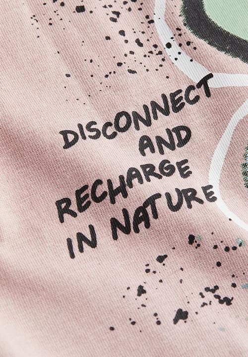 H&M - Printed jersey T-shirt - dusky pink flower 
