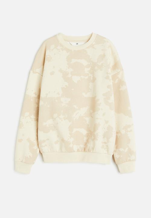 H&M - Printed sweatshirt - light beige tie-dye