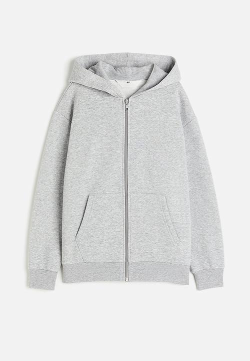 H&M - Zip-through hoodie - light grey marl 