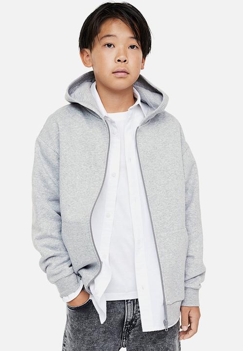 H&M - Zip-through hoodie - light grey marl 