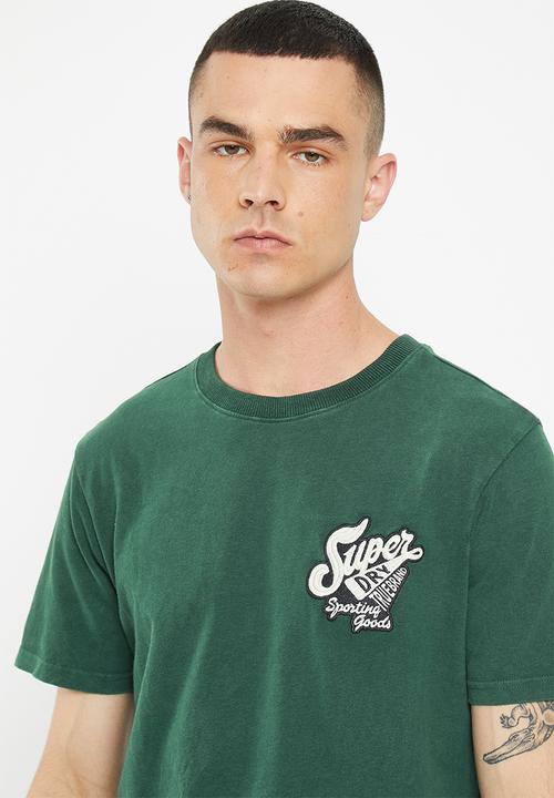 Superdry. - Vintage scripted college tee - enamel green