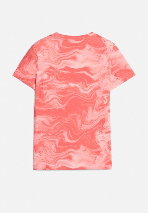 PUMA - Ess+ marbleized tee g - peach smoothie