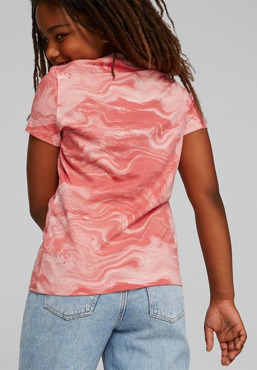 PUMA - Ess+ marbleized tee g - peach smoothie