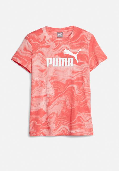 PUMA - Ess+ marbleized tee g - peach smoothie