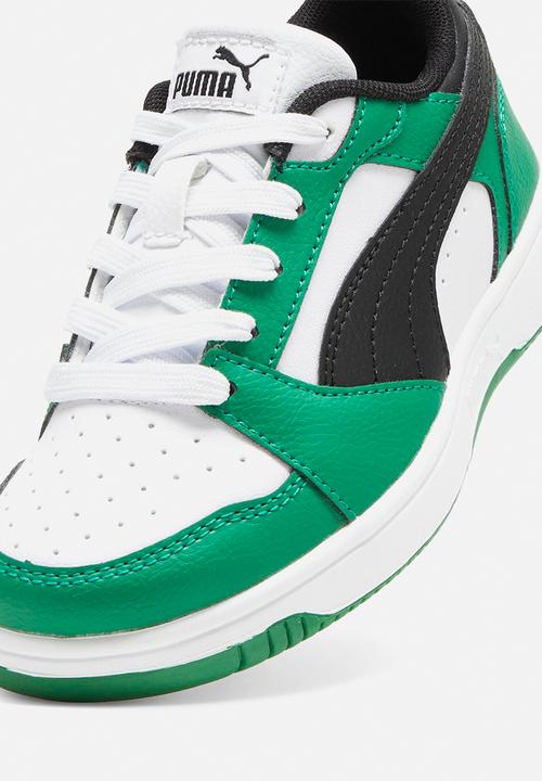 PUMA - Rebound V6 lo ps - PUMA white/PUMA black/archive green
