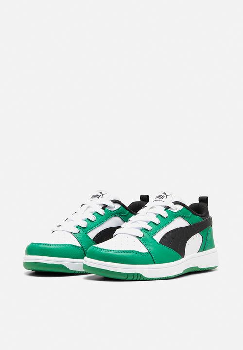 PUMA - Rebound V6 lo ps - PUMA white/PUMA black/archive green